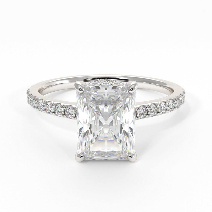 AGIDesignShop Doris Radiant/Emerald  Moissanite Engagement Ring