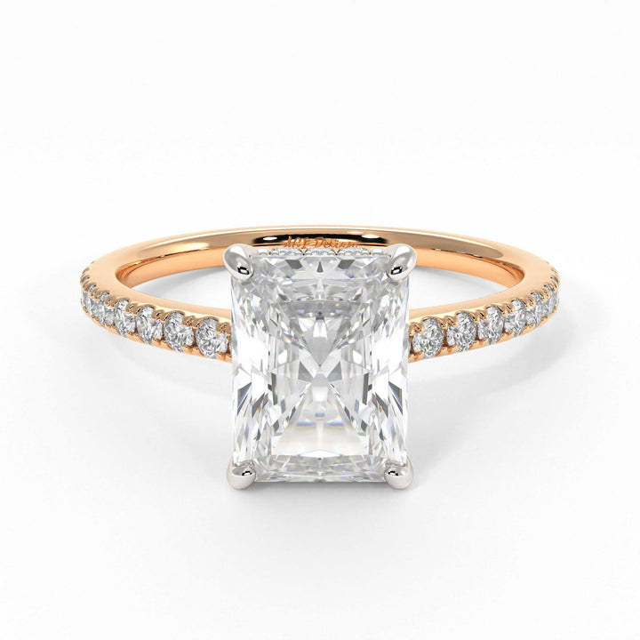 AGIDesignShop Doris Radiant/Emerald  Moissanite Engagement Ring