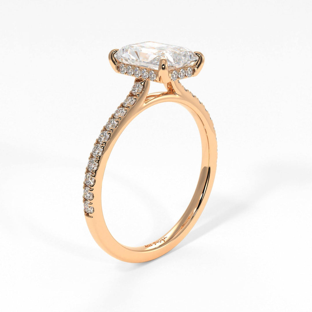 AGIDesignShop Doris Radiant/Emerald  Moissanite Engagement Ring