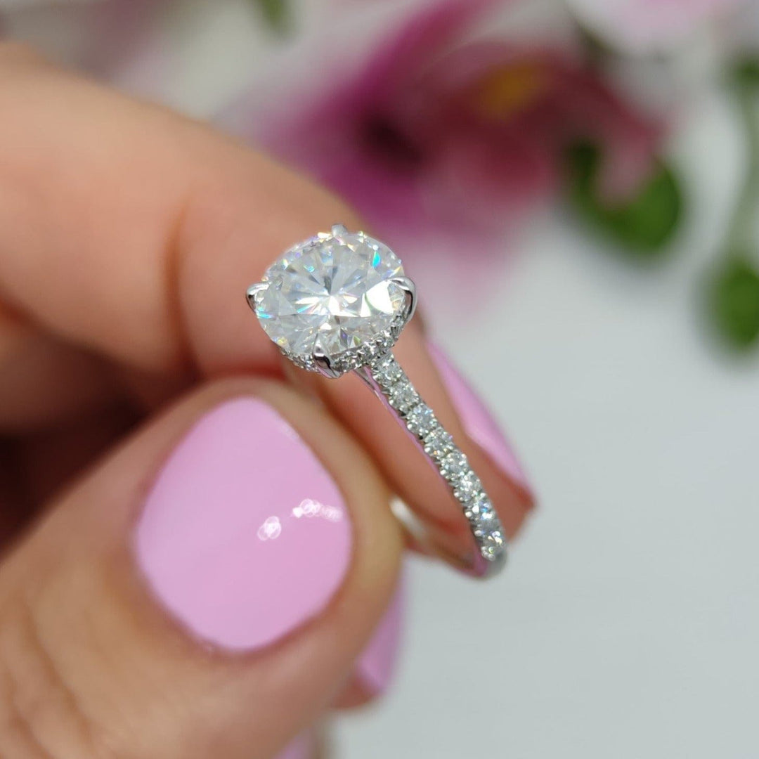 AGIDesignShop Doris Round  Moissanite Engagement Ring