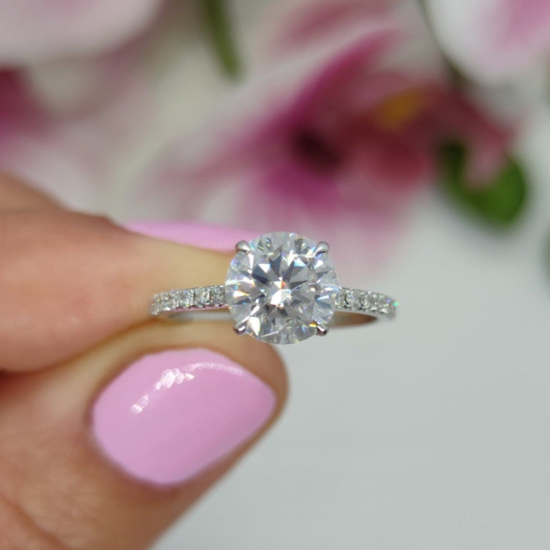 AGIDesignShop Doris Round  Moissanite Engagement Ring