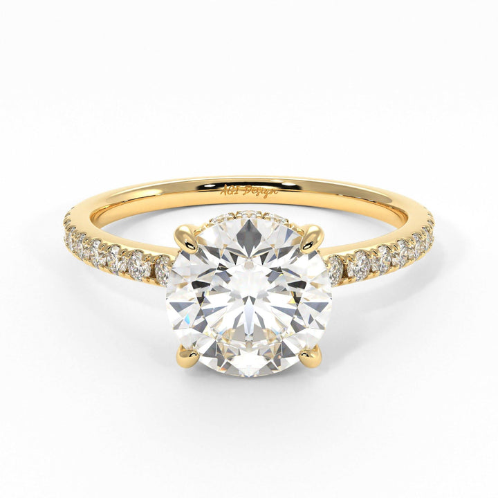 AGIDesignShop Doris Round  Moissanite Engagement Ring