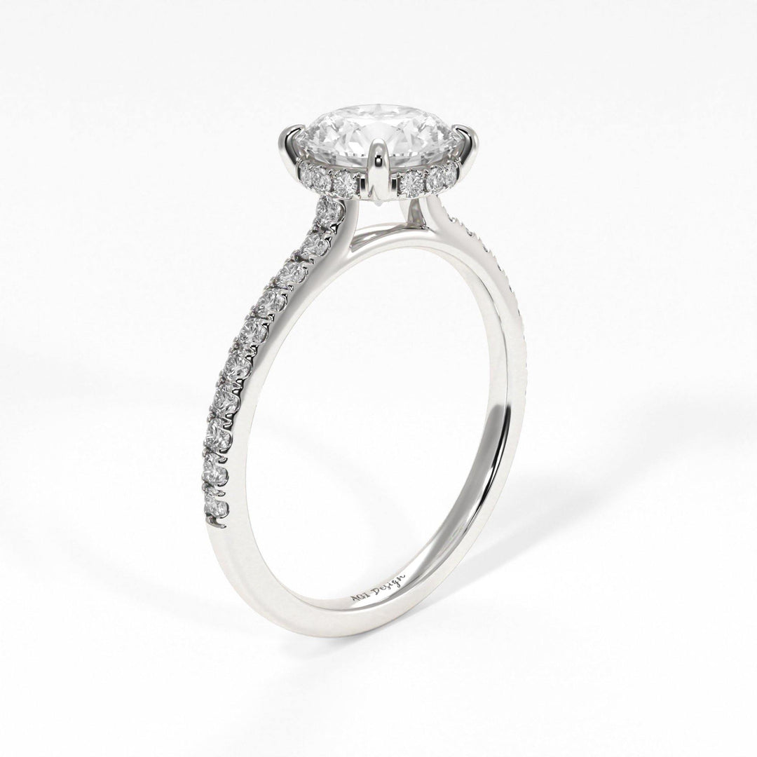 AGIDesignShop Doris Round  Moissanite Engagement Ring