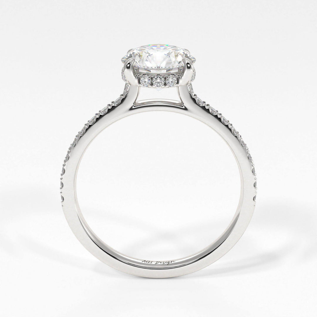 AGIDesignShop Doris Round  Moissanite Engagement Ring