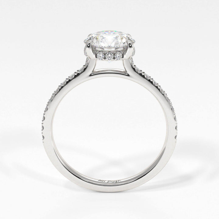 AGIDesignShop Doris Round  Moissanite Engagement Ring