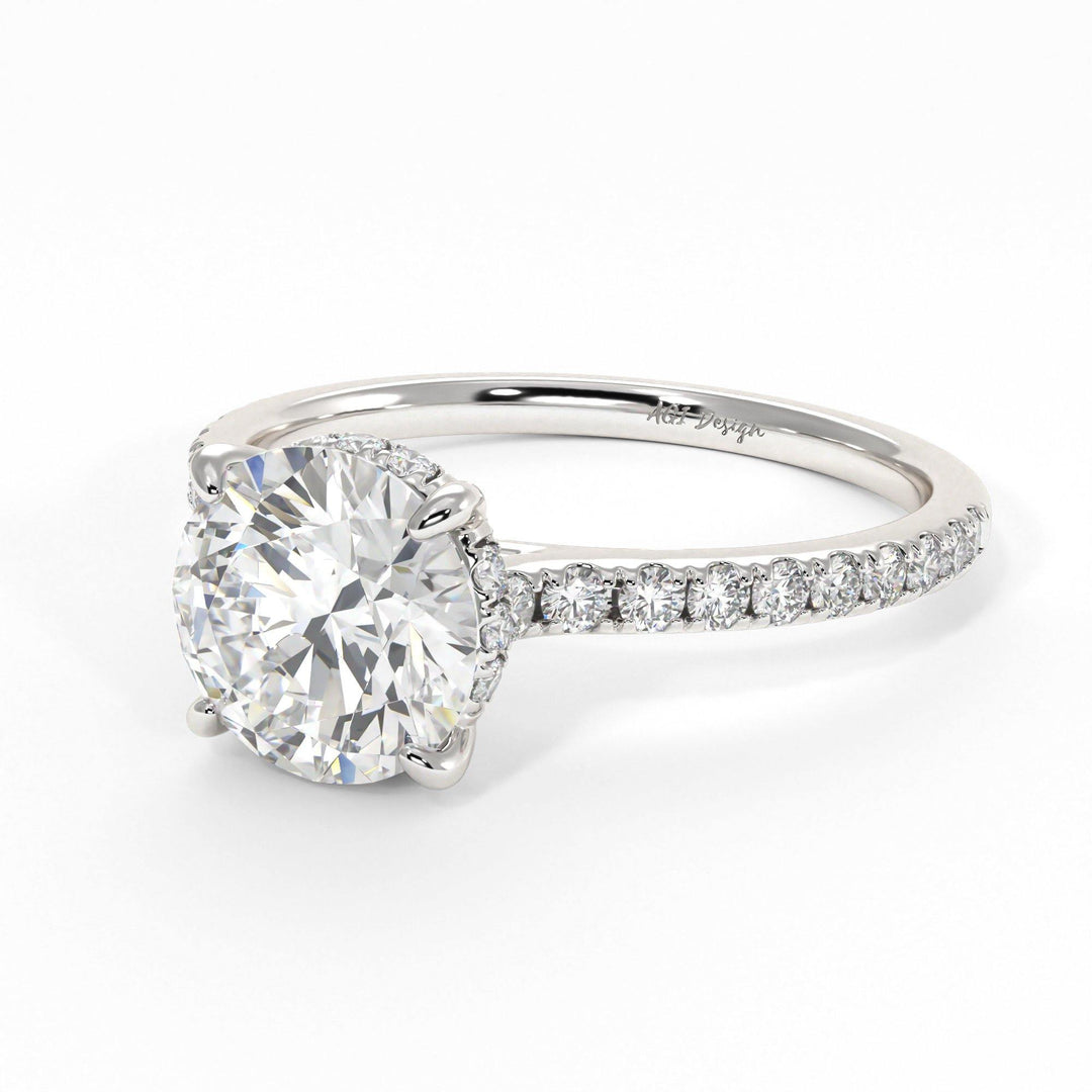 AGIDesignShop Doris Round  Moissanite Engagement Ring