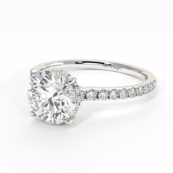 AGIDesignShop Doris Round  Moissanite Engagement Ring