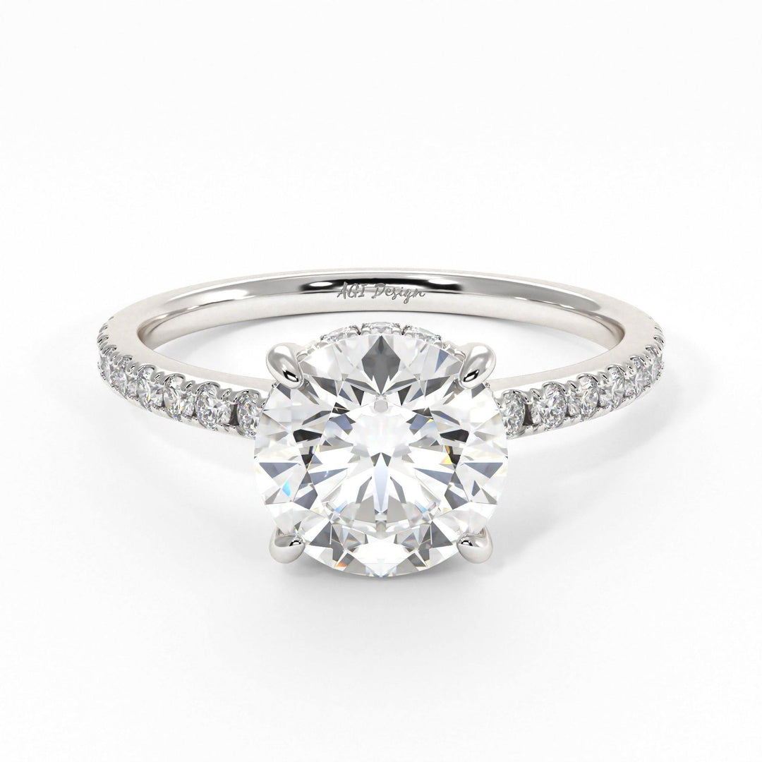 AGIDesignShop Doris Round  Moissanite Engagement Ring