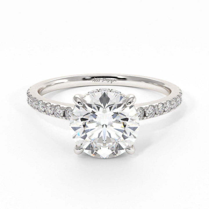 AGIDesignShop Doris Round  Moissanite Engagement Ring