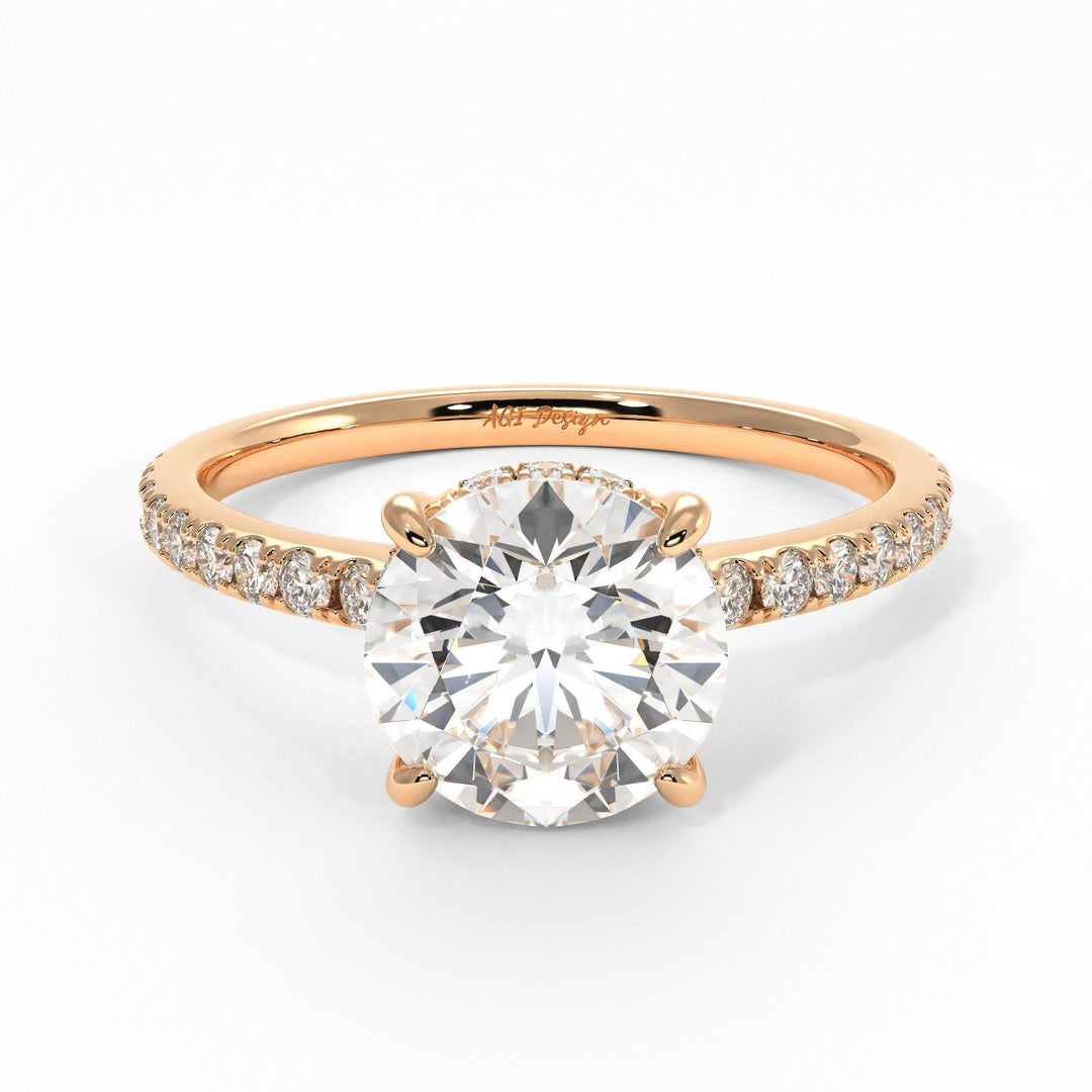 AGIDesignShop Doris Round  Moissanite Engagement Ring