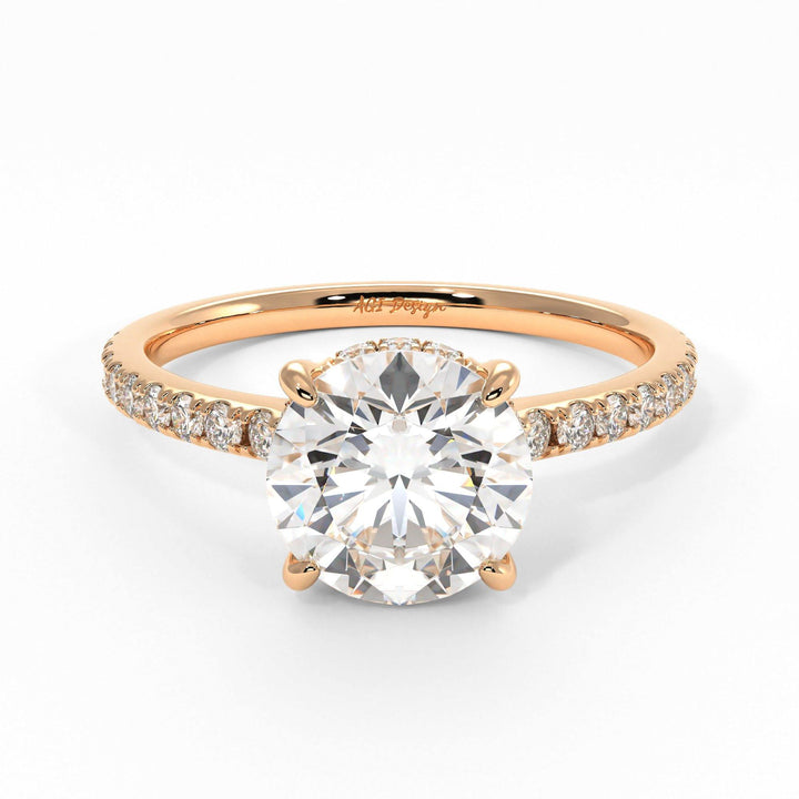 AGIDesignShop Doris Round  Moissanite Engagement Ring