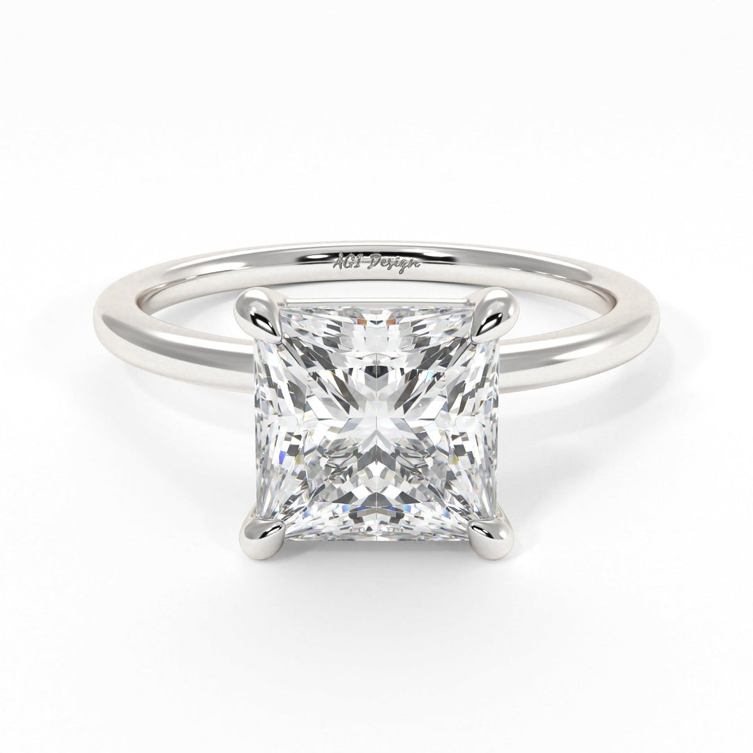 AGIDesignShop Eden Princess Cut Moissanite Engagement Ring