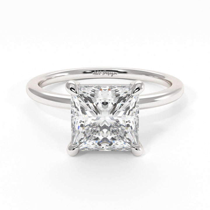 AGIDesignShop Eden Princess Cut Moissanite Engagement Ring