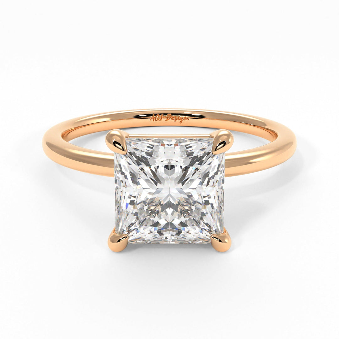 AGIDesignShop Eden Princess Cut Moissanite Engagement Ring