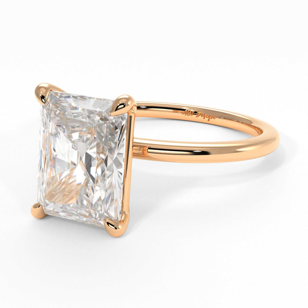 AGIDesignShop Eden Radiant/Emerald Moissanite  Engagement Ring