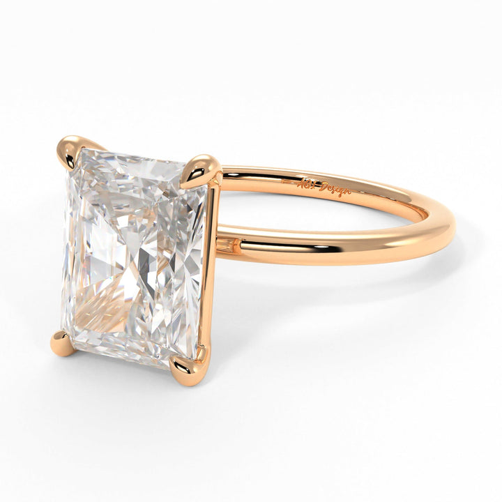 AGIDesignShop Eden Radiant/Emerald Moissanite  Engagement Ring