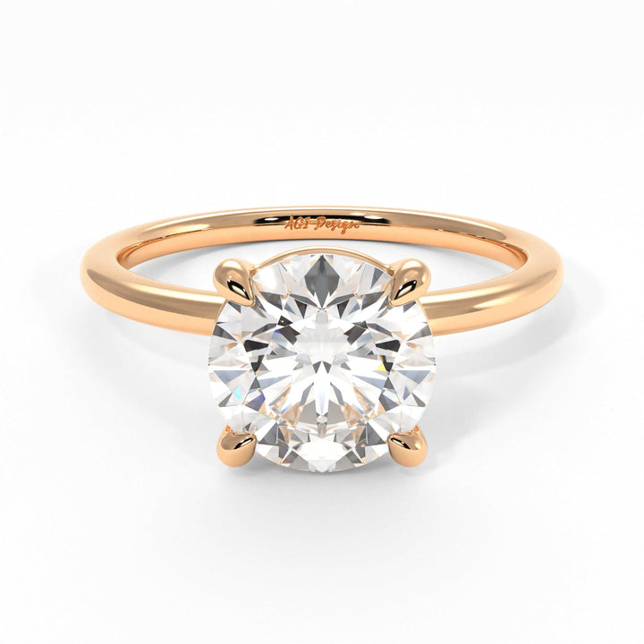 AGIDesignShop Eden Round Moissanite Engagement Ring