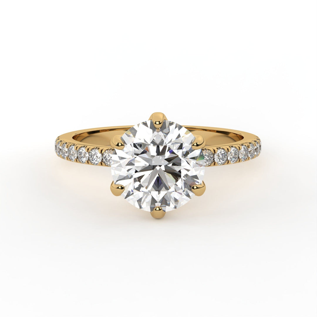 AGIDesignShop Ella Round Moissanite Tulip Engagement Ring