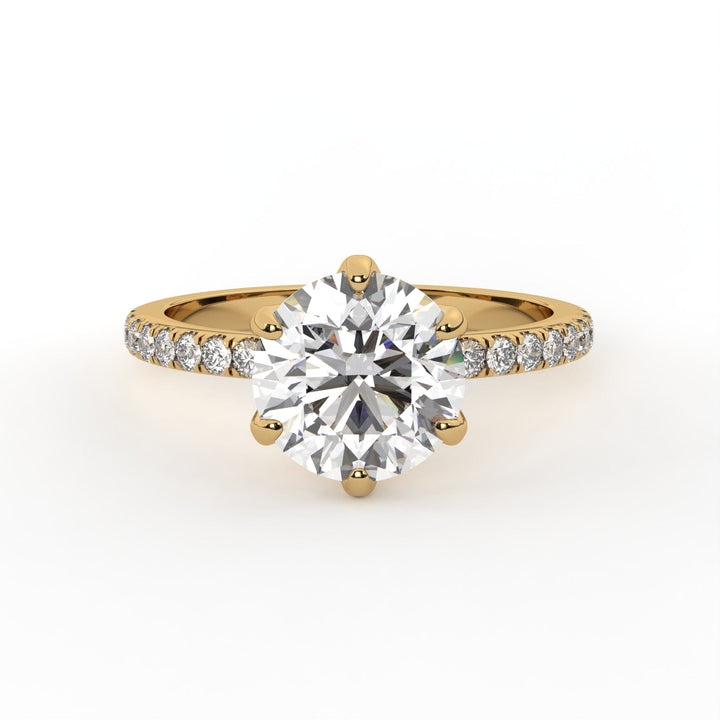 AGIDesignShop Ella Round Moissanite Tulip Engagement Ring