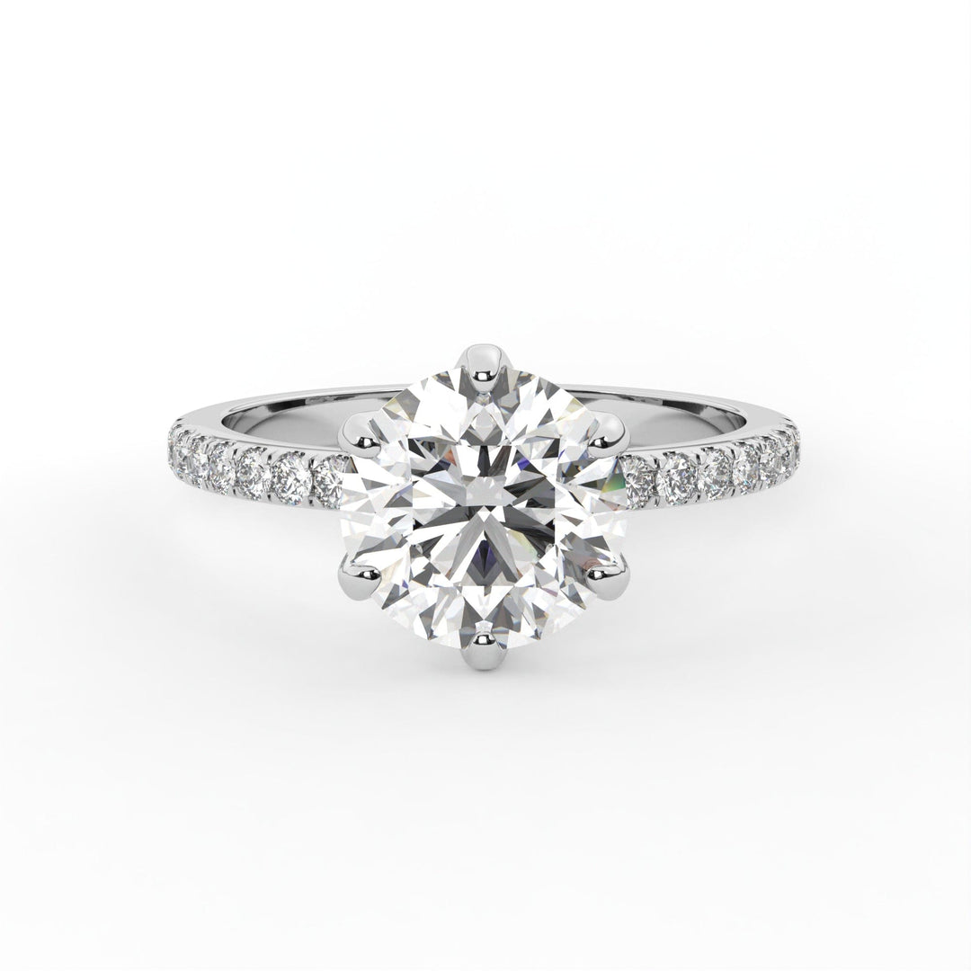 AGIDesignShop Ella Round Moissanite Tulip Engagement Ring