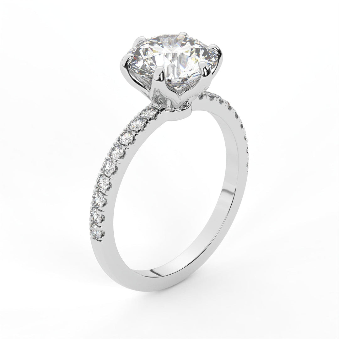 AGIDesignShop Ella Round Moissanite Tulip Engagement Ring