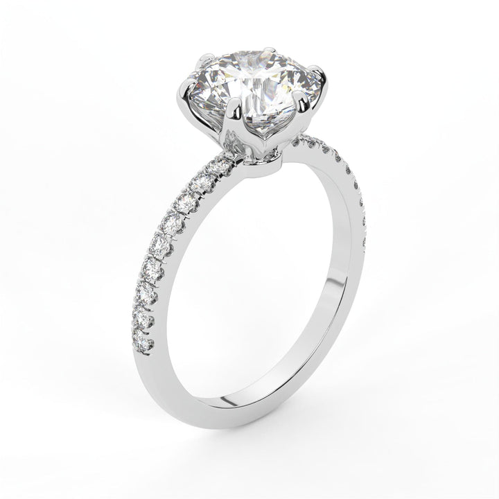 AGIDesignShop Ella Round Moissanite Tulip Engagement Ring