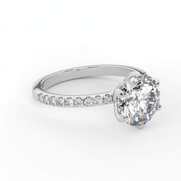 AGIDesignShop Ella Round Moissanite Tulip Engagement Ring