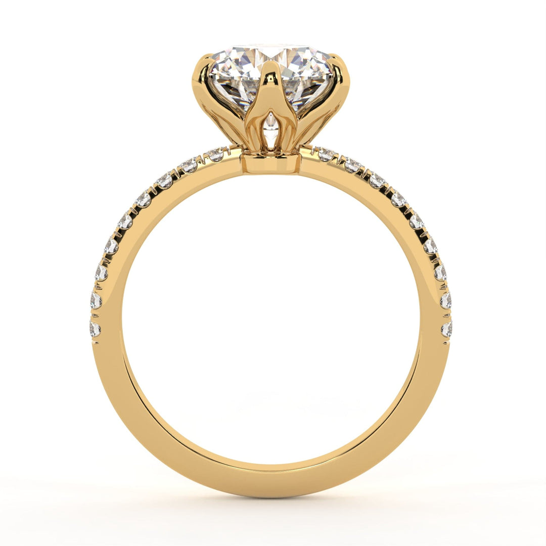 AGIDesignShop Ella Round Moissanite Tulip Engagement Ring