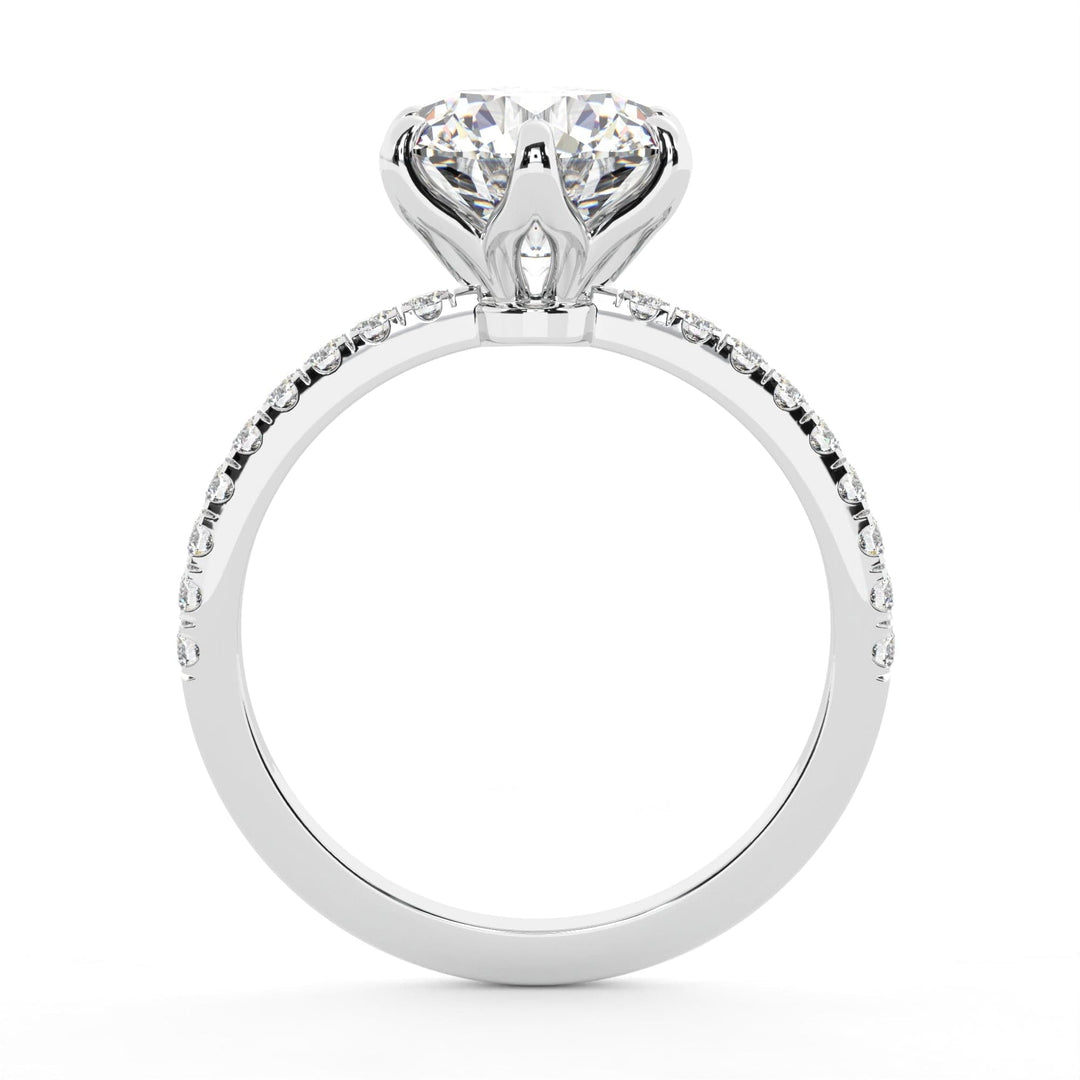 AGIDesignShop Ella Round Moissanite Tulip Engagement Ring