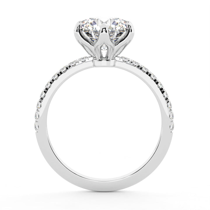 AGIDesignShop Ella Round Moissanite Tulip Engagement Ring