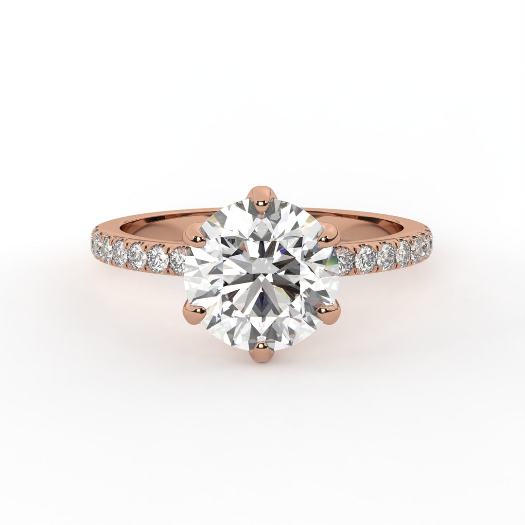 AGIDesignShop Ella Round Moissanite Tulip Engagement Ring