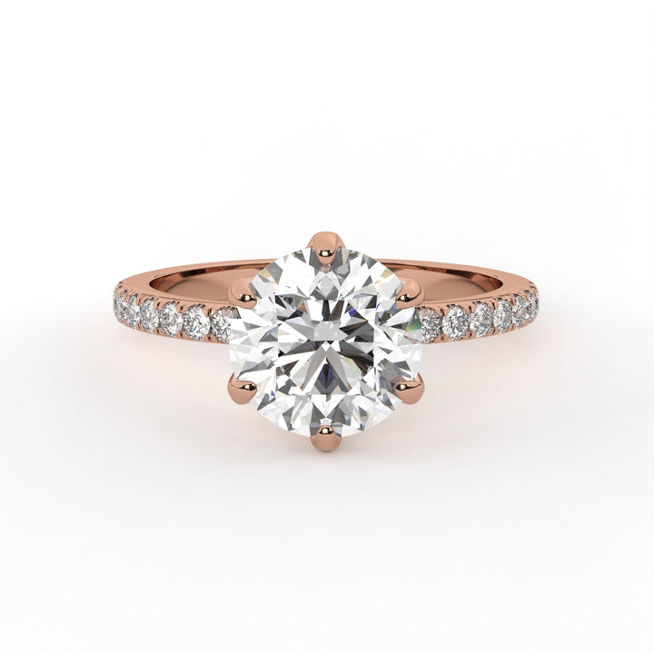 AGIDesignShop Ella Round Moissanite Tulip Engagement Ring