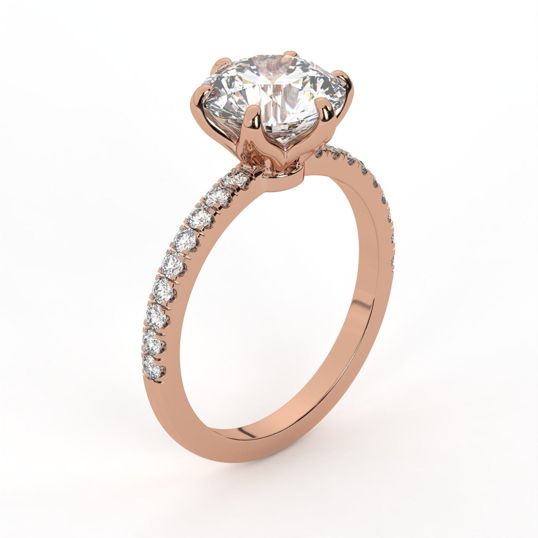 AGIDesignShop Ella Round Moissanite Tulip Engagement Ring