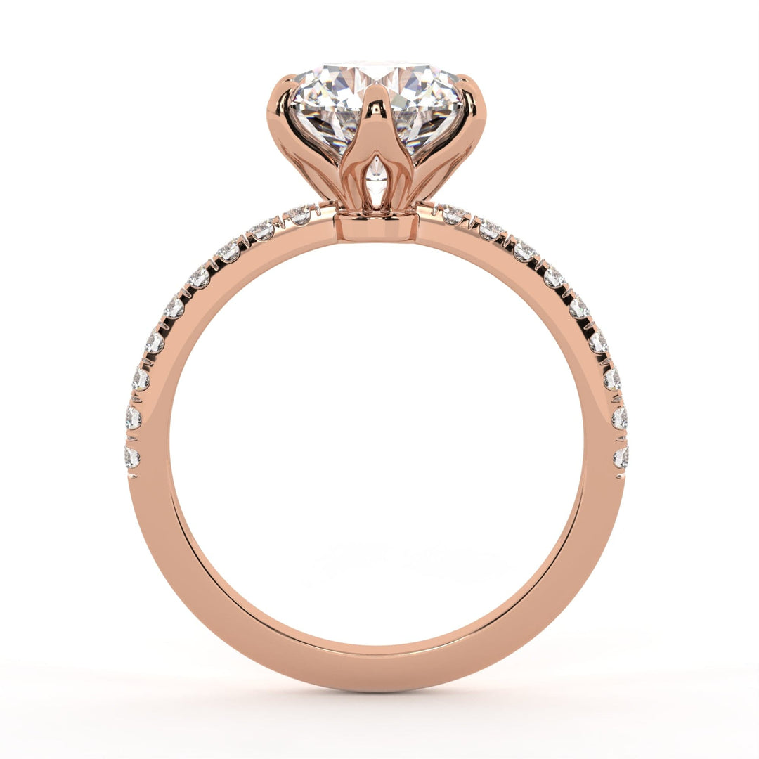 AGIDesignShop Ella Round Moissanite Tulip Engagement Ring