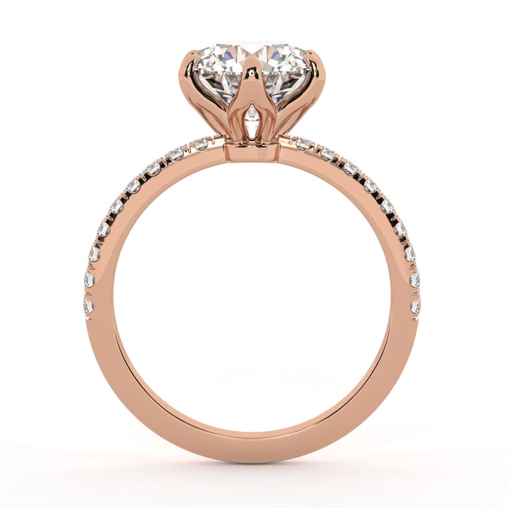 AGIDesignShop Ella Round Moissanite Tulip Engagement Ring