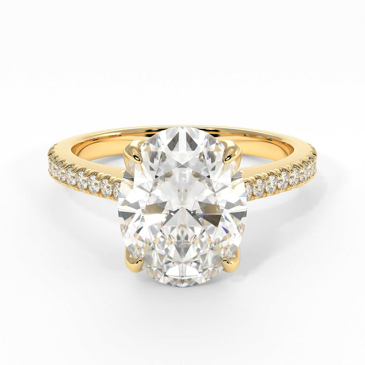 AGI Design Elsa Oval Moissanite Tulip Engagement Ring