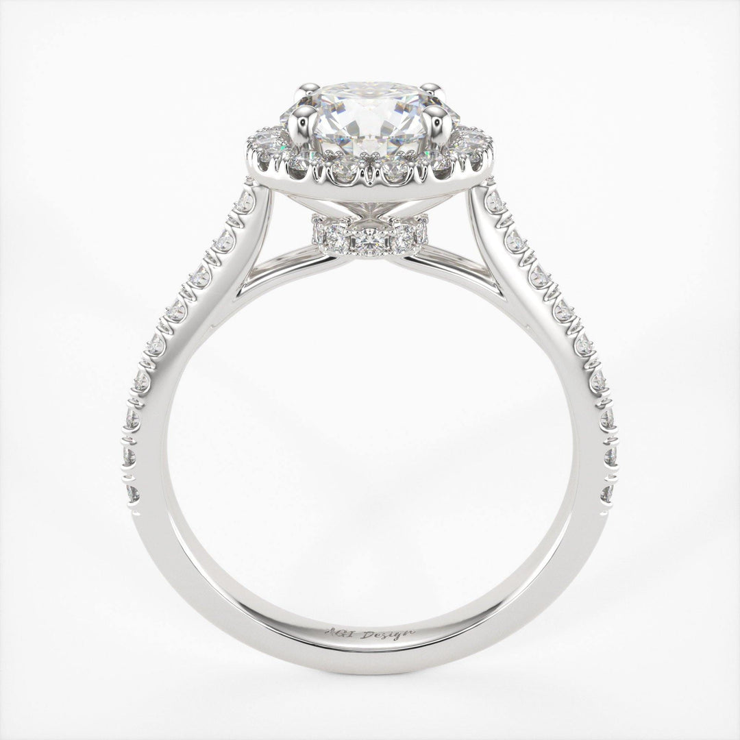 AGIDesignShop Emily Round Moissanite Engagement Ring