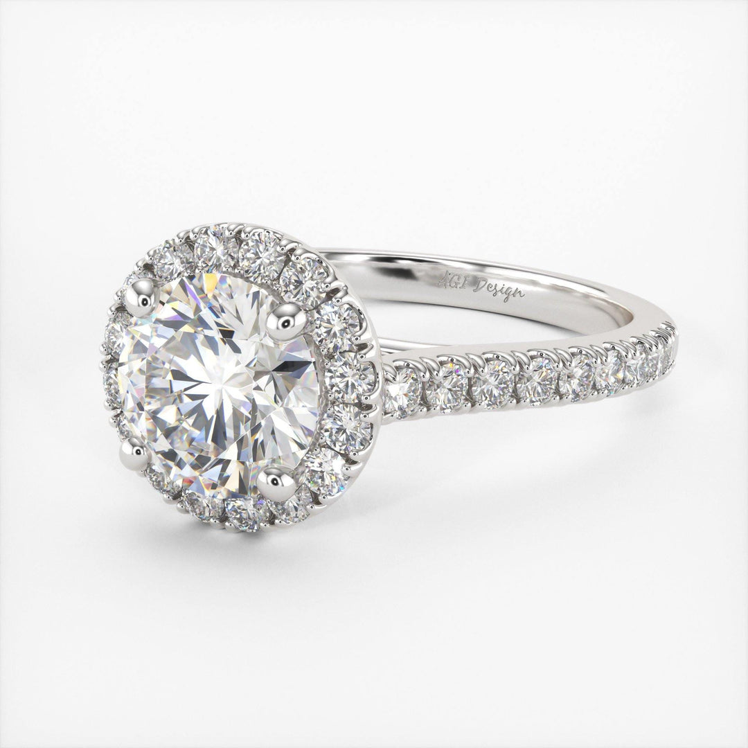 AGIDesignShop Emily Round Moissanite Engagement Ring