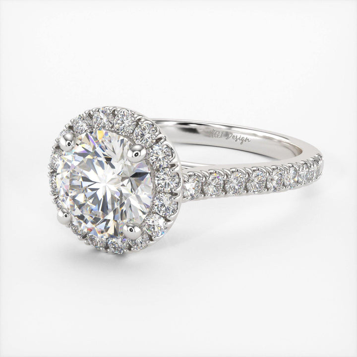 AGIDesignShop Emily Round Moissanite Engagement Ring