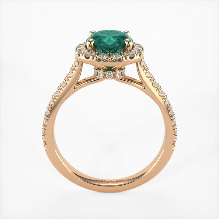 AGI Design Emory Oval Green Moissanite Engagement Ring