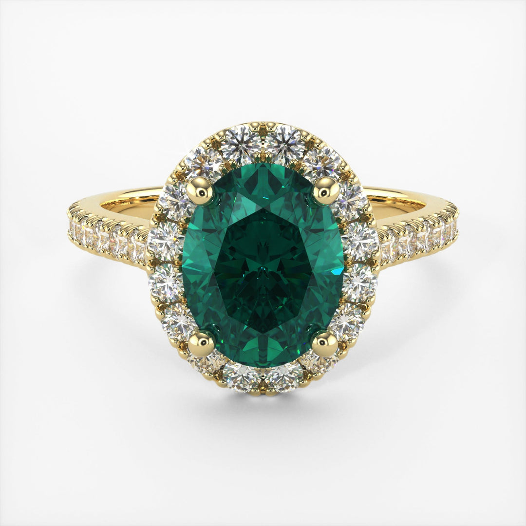 AGI Design Emory Oval Green Moissanite Engagement Ring