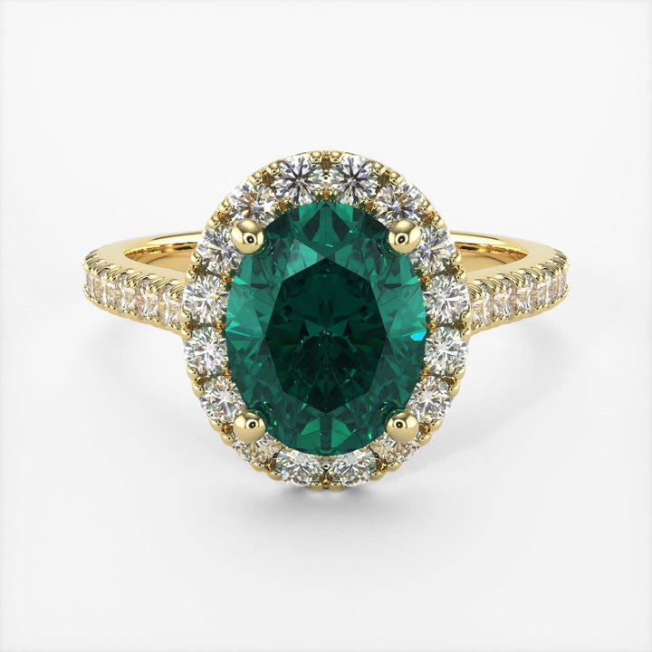 AGI Design Emory Oval Green Moissanite Engagement Ring