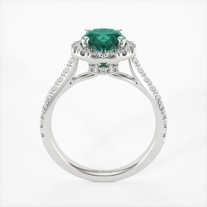 AGI Design Emory Oval Green Moissanite Engagement Ring