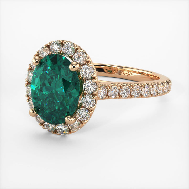 AGI Design Emory Oval Green Moissanite Engagement Ring