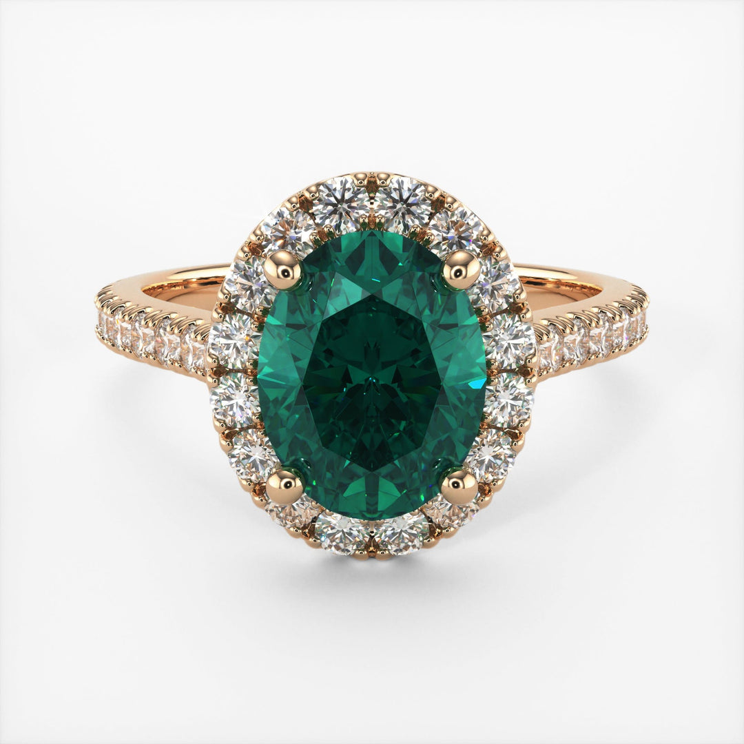 AGI Design Emory Oval Green Moissanite Engagement Ring