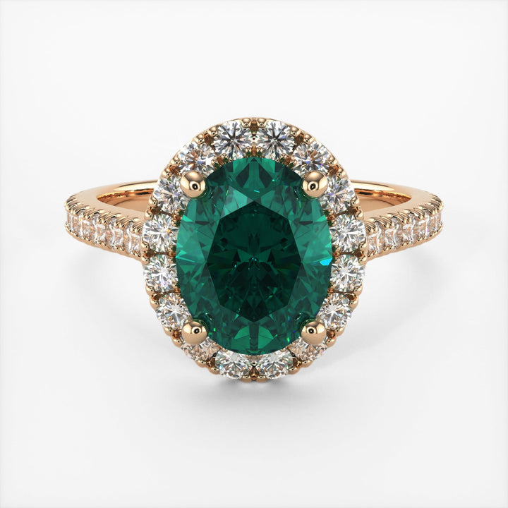 AGI Design Emory Oval Green Moissanite Engagement Ring