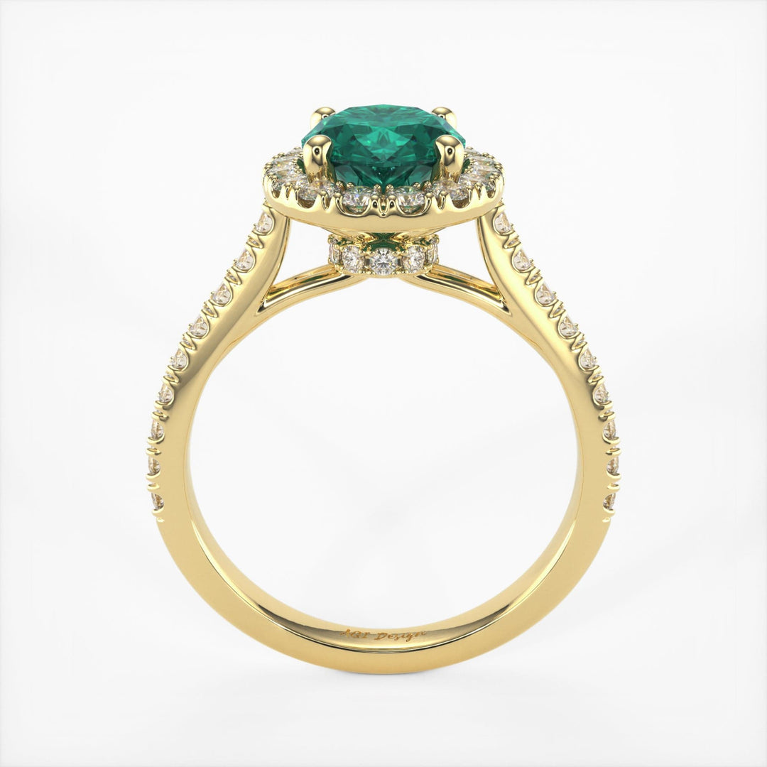 AGI Design Emory Oval Green Moissanite Engagement Ring