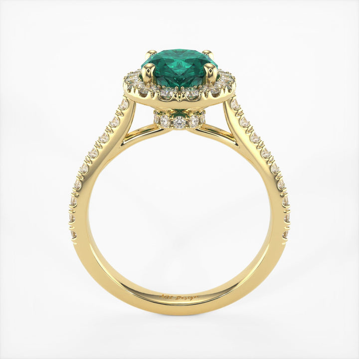 AGI Design Emory Oval Green Moissanite Engagement Ring