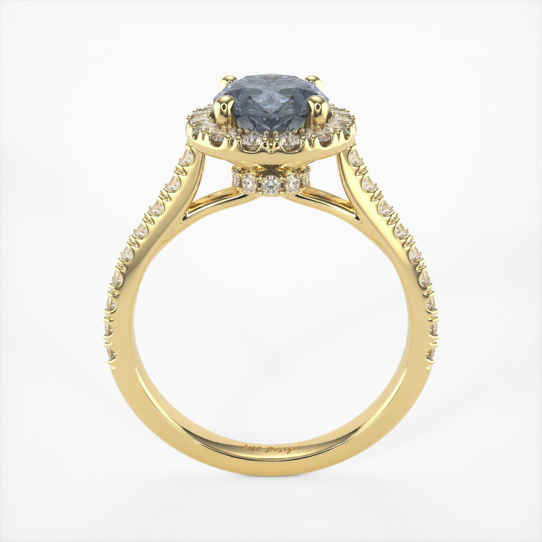 AGI Design Emory Oval Grey Moissanite Engagement Ring