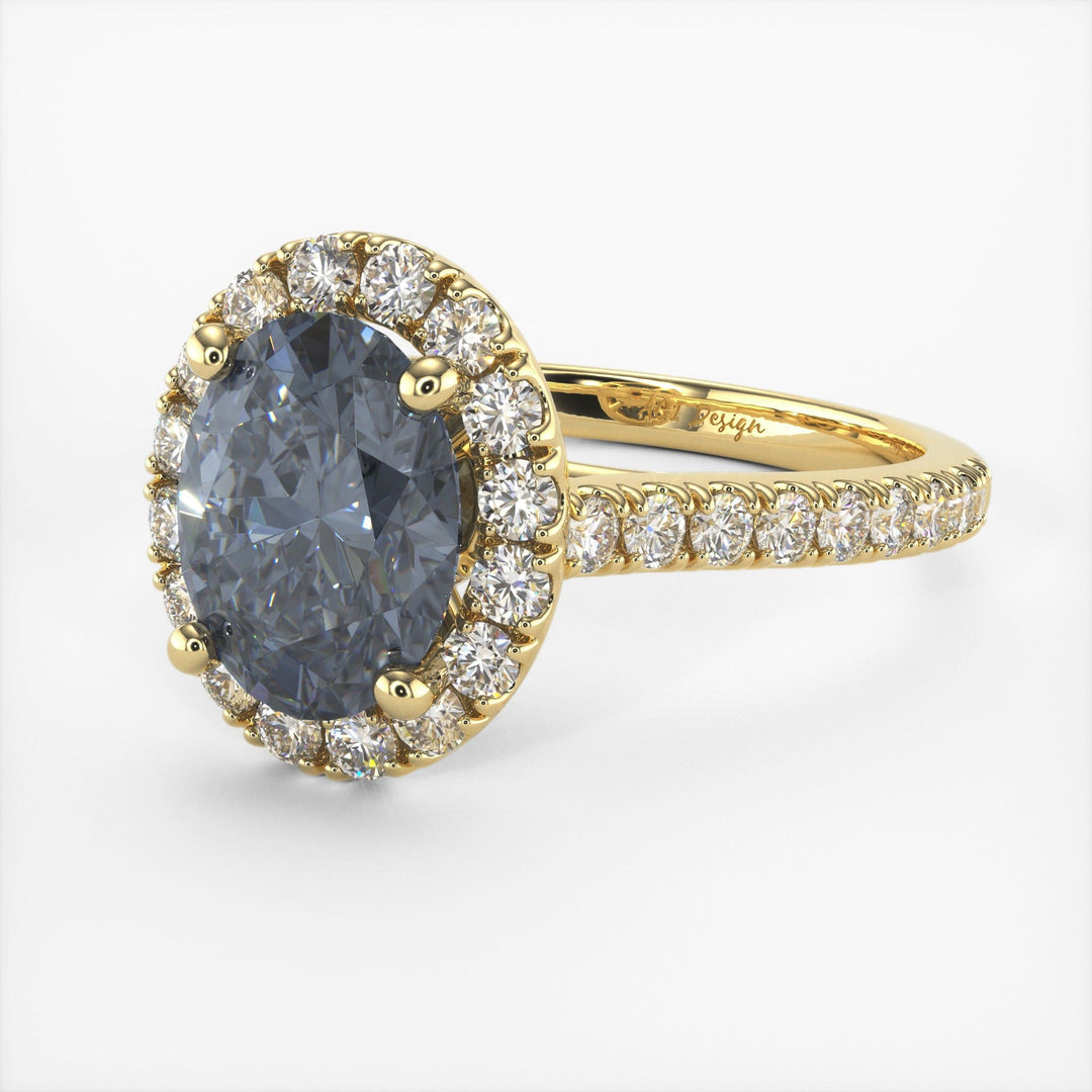 AGI Design Emory Oval Grey Moissanite Engagement Ring